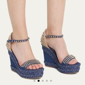 Mad Monica Denim Spike Wedge Espadrille